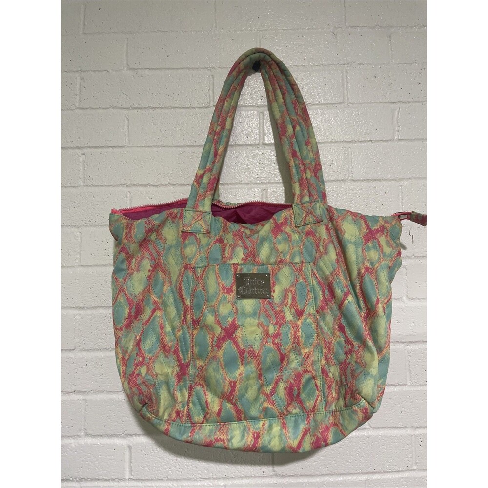 JUICY COUTURE Extra LARGE SUMMER SPORT Travel Quilted Lined Resort XL Tote Bag